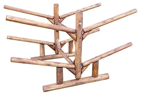 Log Kayak Rack 4 Place Canyon Brown Finish