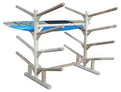 Log Kayak Rack 8 Place Kayak or SUP Rack Natural Finish