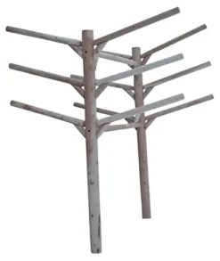 Log Kayak Rack 6 Place Kayak and SUP Board Rack Buried in Ground Unfinished