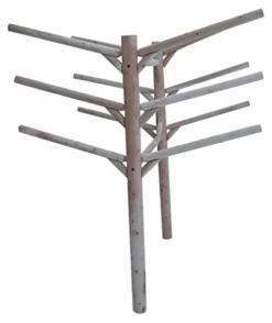 Log Kayak Rack 6 Place Kayak and SUP Board Rack Buried in ground Natural Finish Natural