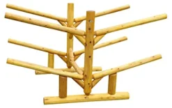 Log Kayak Rack 4 Place Natural Finish