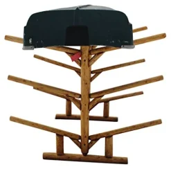 Log Kayak Rack 6 Place Natural Finish