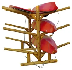 Log Kayak Rack 6 Place Natural Finish