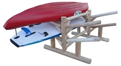Log Kayak Rack 4 Place Paddle Board Storage Unfinished