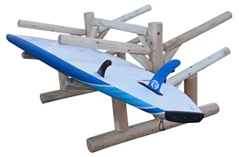 Log Kayak Rack 4 Place Paddle Board Storage Unfinished