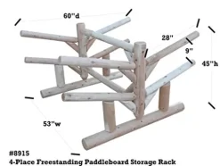Log Kayak Rack 4 Place Paddle Board Storage Rack Canyon Brown
