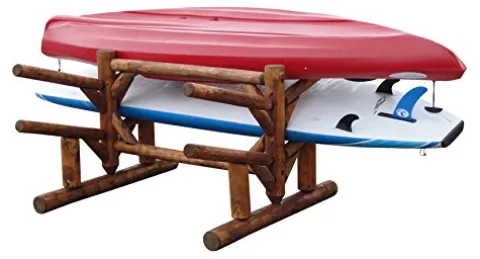 Log Kayak Rack 4 Place Paddle Board Storage Rack Canyon Brown