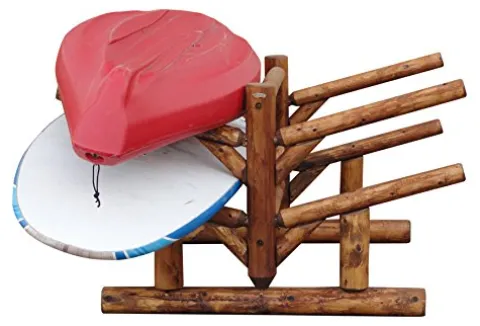Log Kayak Rack 4 Place Paddle Board Storage Rack Canyon Brown