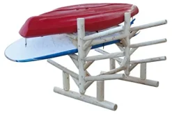 Log Kayak Rack 6 Place Paddle Board Storage Rack Unfinished