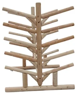 Log Kayak Rack 10 Place SUP Surfboard Rack Unfinished