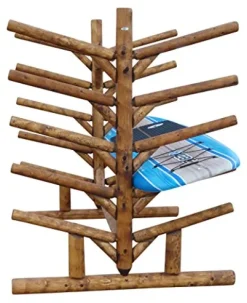 Log Kayak Rack 10 Place SUP Surfboard Rack Canyon Brown Finish
