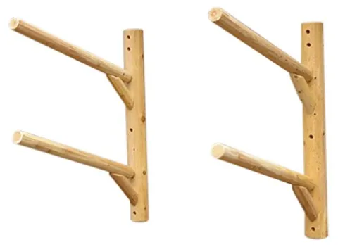 Log Kayak Rack 2 Place Wall Mount Kayak Canoe Rack Canyon Brown
