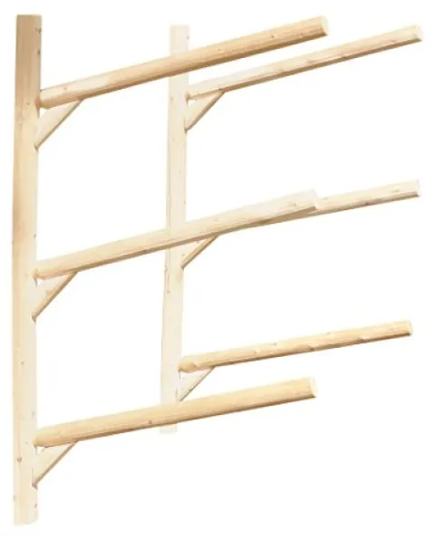 Log Kayak Rack 3 Place Wall Mount Kayak Canoe SUP Rack Canyon Brown Finish