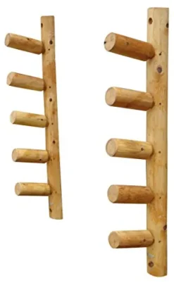Log Kayak Rack 5 Slot Paddle Board and Fishing Pole Log Rack Natural