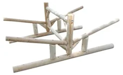 Log Kayak Rack 2-Canoe + 2-Kayak/SUP Storage Unfinished