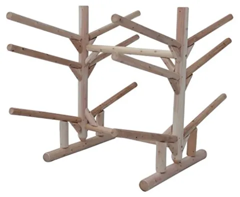 Log Kayak Rack Cedar 4 Kayak + 2 SUP Storage Rack Unfinished
