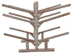 Log Kayak Rack Cedar 4 Kayak + 2 SUP Storage Rack Unfinished