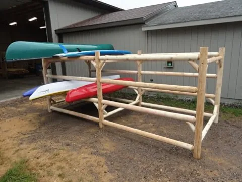 Log Kayak Rack Commercial Kayak Storage Rack Unfinished