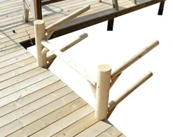 Log Kayak Rack Dock Mounted 2 Place Kayak and SUP Rack Natural