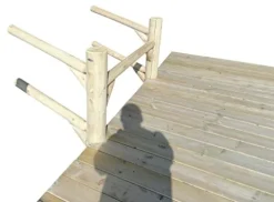 Log Kayak Rack Dock Mounted 2 Place Kayak and SUP Rack Natural