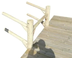 Log Kayak Rack Dock Mounted 2 Place Kayak and SUP Rack Canyon Brown