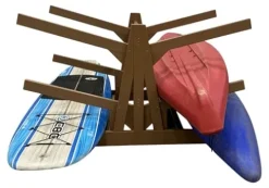 Log Kayak Rack Double Sided Freestanding Recycled Poly Kayak Rack Nutmeg Brown