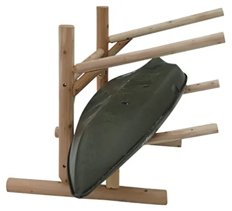 Log Kayak Rack Freestanding 2-Place Storage System Unfinished