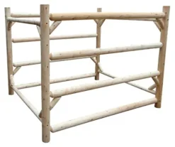 Log Kayak Rack 12-Kayak or Multiple Canoe and Kayak Storage Rack Canyon Brown