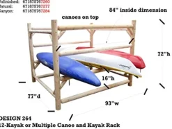 Log Kayak Rack Kayak/Canoe Storage Rack Commercial Unfinished