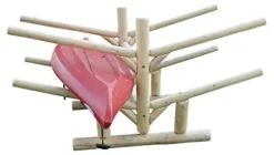 Log Kayak Rack Low 2 Canoe + 2 Kayak Rack Unfinished