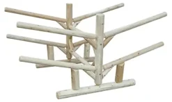 Log Kayak Rack Low 2 Canoe + 2 Kayak Rack Unfinished