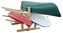 Log Kayak Rack Low 2 Canoe + 2 Kayak Rack Natural