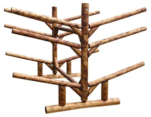 Log Kayak Rack Low 4 Kayak Plus 2 SUP Rack Canyon Brown