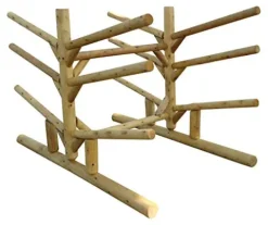 Log Kayak Rack Low 4 Kayak + 2 SUP + 2 Canoe Rack Canyon Brown