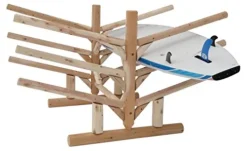 Log Kayak Rack Low 6 Place SUP and Surfboard Rack Natural