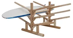 Log Kayak Rack Low 6 Place SUP and Surfboard Rack Natural