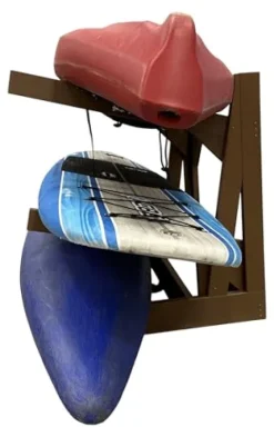 Log Kayak Rack One-Sided Recycled Poly Kayak Rack Nutmeg Brown