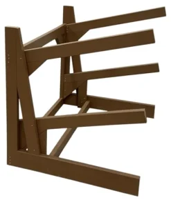 Log Kayak Rack One-Sided Recycled Poly Kayak Rack Nutmeg Brown