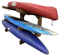 Log Kayak Rack One-Sided Recycled Poly Kayak Rack Nutmeg Brown