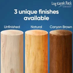 Log Kayak Rack 6-Place Freestanding Storage Rack Unfinished+ Anchor Kit