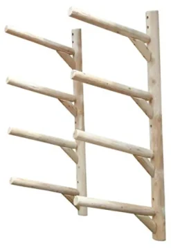 Log Kayak Rack 4-Place Kayak/SUP Wall-Mounted Rack Canyon Brown