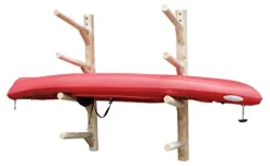 Log Kayak Rack 4-Place Kayak/SUP Wall-Mounted Rack Canyon Brown