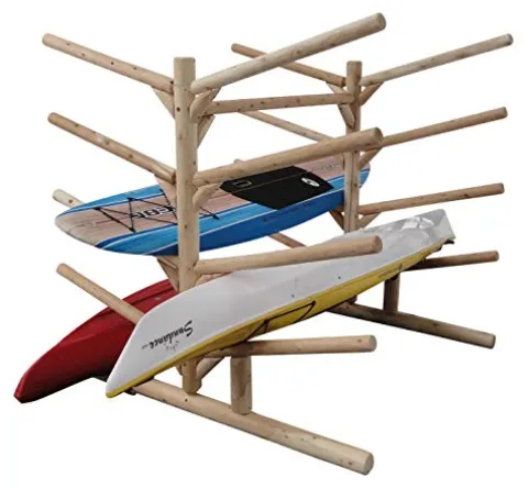 Log Kayak Rack 10-place Kayak Rack Unfinished