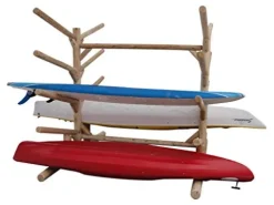 Log Kayak Rack 10-place Kayak Rack Unfinished