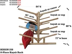 Log Kayak Rack 10-place Kayak Rack Unfinished
