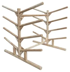 Log Kayak Rack 10-Place Kayak Rack Natural