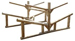Log Kayak Rack 2-Place Rowboat Canoe/Kayak Rack Unfinished