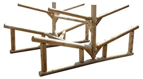 Log Kayak Rack 2-Place Rowboat Canoe/Kayak Rack Unfinished