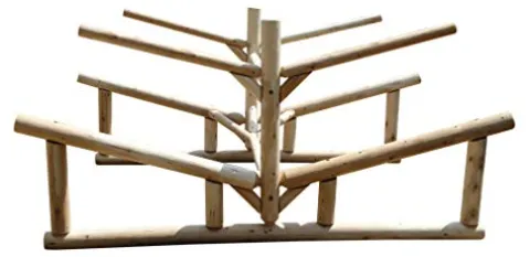 Log Kayak Rack 2-Place Rowboat Canoe/Kayak Rack Unfinished