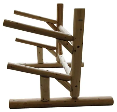 Log Kayak Rack 2-Place 1-Sided Kayak/SUP Rack Natural
